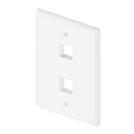 Unc Group 2Port Wall Plate, Single Gang, White WP-2P-WHT